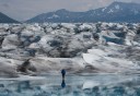 Photo of reflective glacier water